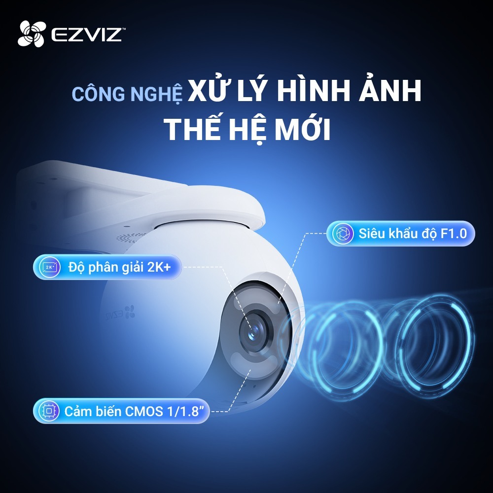 Camera Wifi EZVIZ H8X 2K+ 4MP/H8 Pro 2K 3MP, Ngoài Trời, Xoay 360 Độ, Đàm Thoại 2 Chiều, Full Color 4
