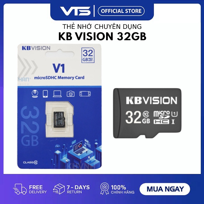 Thẻ nhớ KBVISION 32GB MicroSD Ultra Class 10, 32GB | 64GB | 128GB Chuyên dụng cho Camera - VTS SmartHome 2