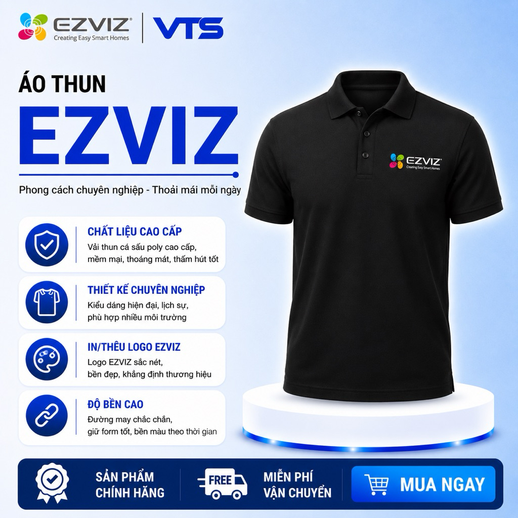 Áo Thun EZVIZ, IMOU, DAHUA - Vải Co Giãn 4 Chiều, Phù Hợp Làm Đồng Phục Doanh Nghiệp, Thích Hợp Cho Anh Em Kĩ Thuật 7