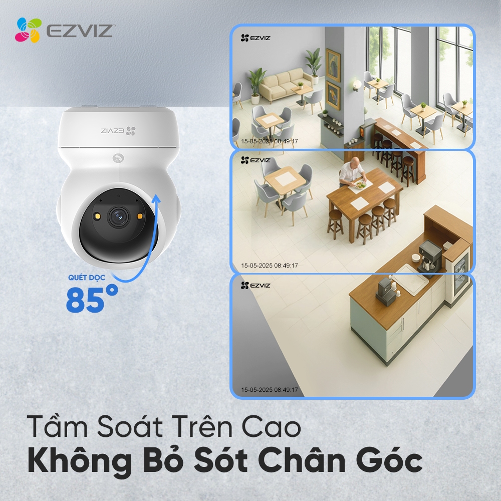 Camera Wifi EZVIZ H6C G1 4K 8MP, H6C G1 3MP/5MP, H6C PRO - Xoay 360 Độ, Đàm Thoại 2 Chiều, Theo Dõi 8