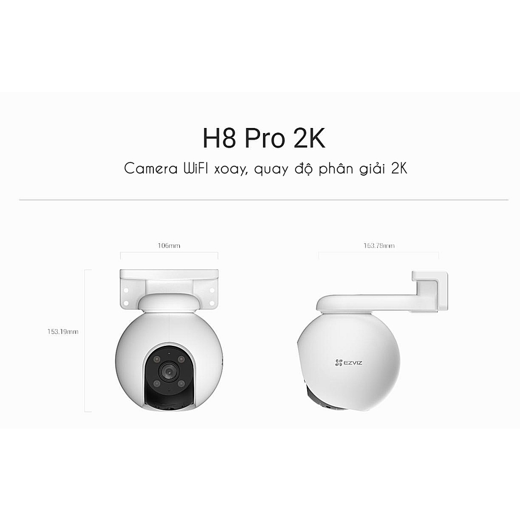 Camera WiFi EZVIZ H8 PRO 2K 3MP, Full Color, Xoay 360 độ, Đàm Thoại 2 Chiều, Phát Hiện Chuyển Động - VTS SmartHome 6