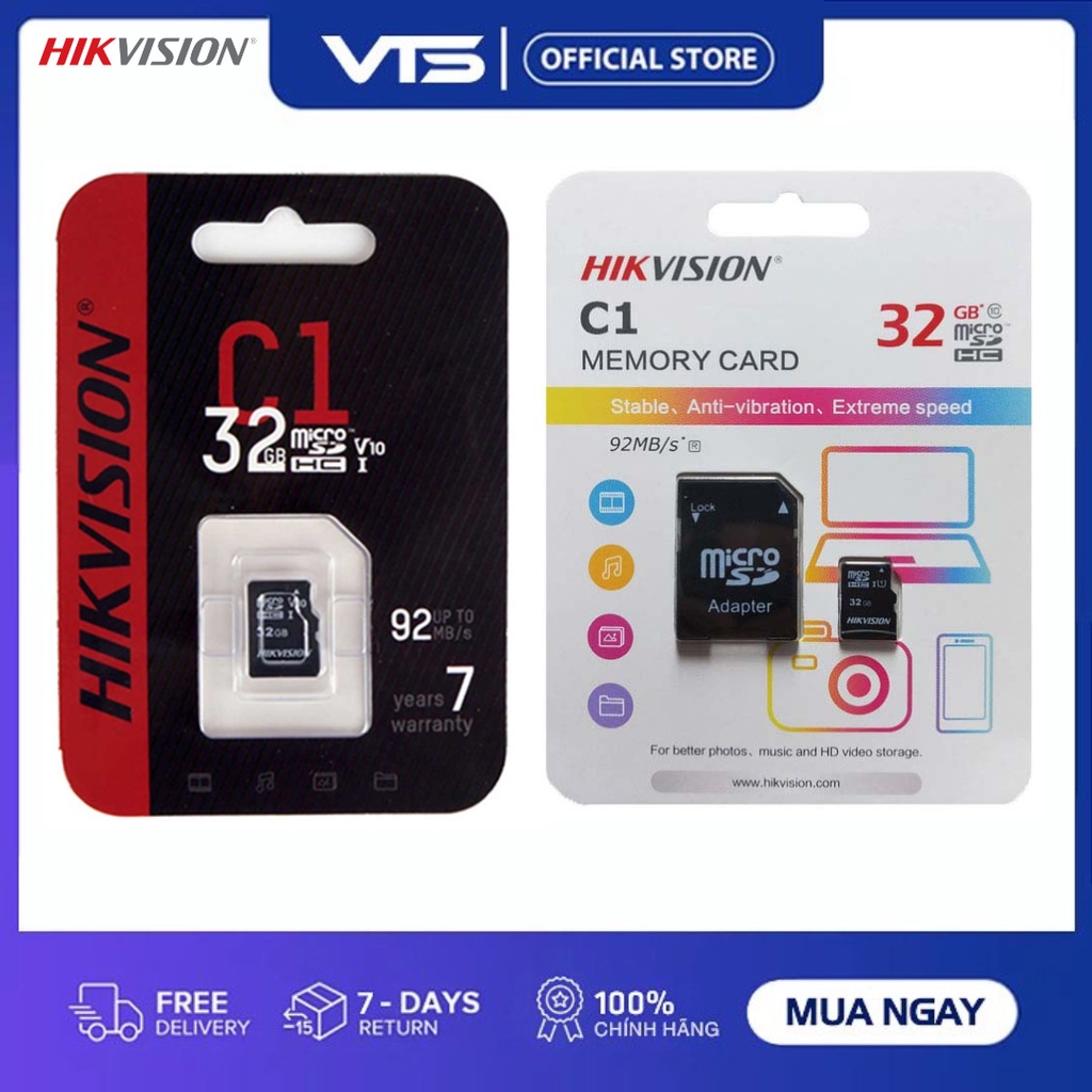Thẻ Nhớ Micro SD HIKSEMI (HIKVISION) 32/64/128GB 92Mb/s - Thẻ Nhớ Lưu Trữ Chuyên Dụng Cho Camera 3