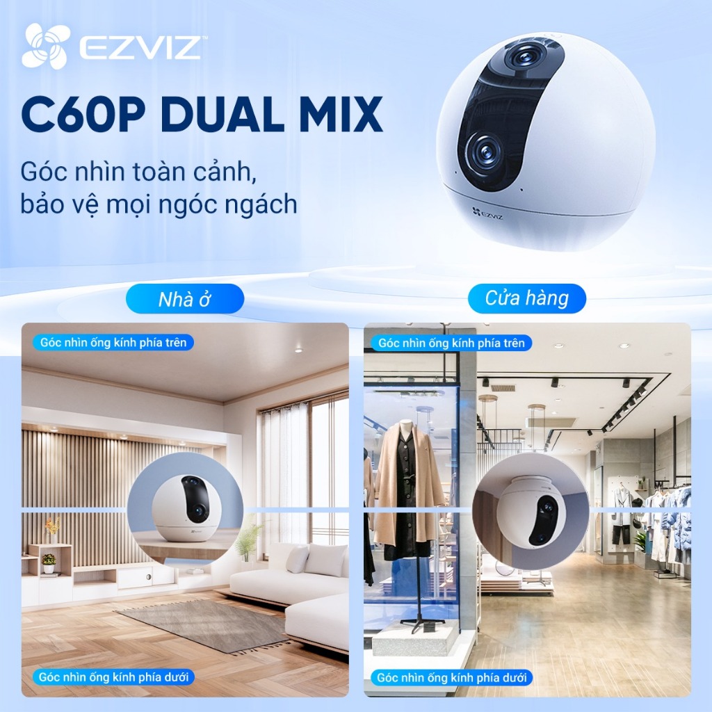 Camera Wifi EZVIZ C60P 2K (3MP+3MP), C6C 4K 8MP, H6 3K 5MP - Đàm Thoại 2 Chiều, Theo Dõi Chuyển Động 4