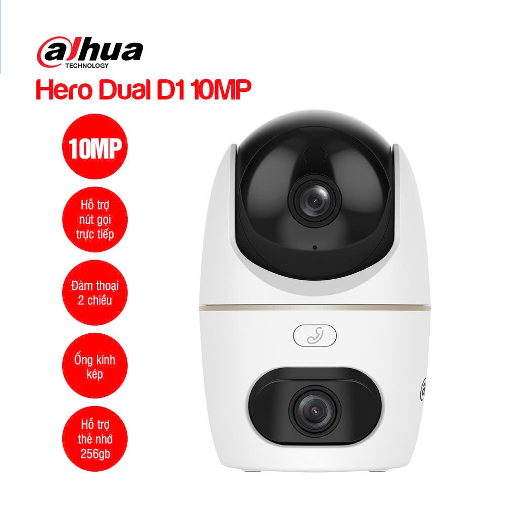 Camera Wifi DAHUA 2 Mắt HERO DUAL D1 DH-H3D-3F 6MP/ DH-H5D-5F 10MP Xoay 360, Đàm Thoại 2 Chiều, Theo Dõi Chuyển Động 7