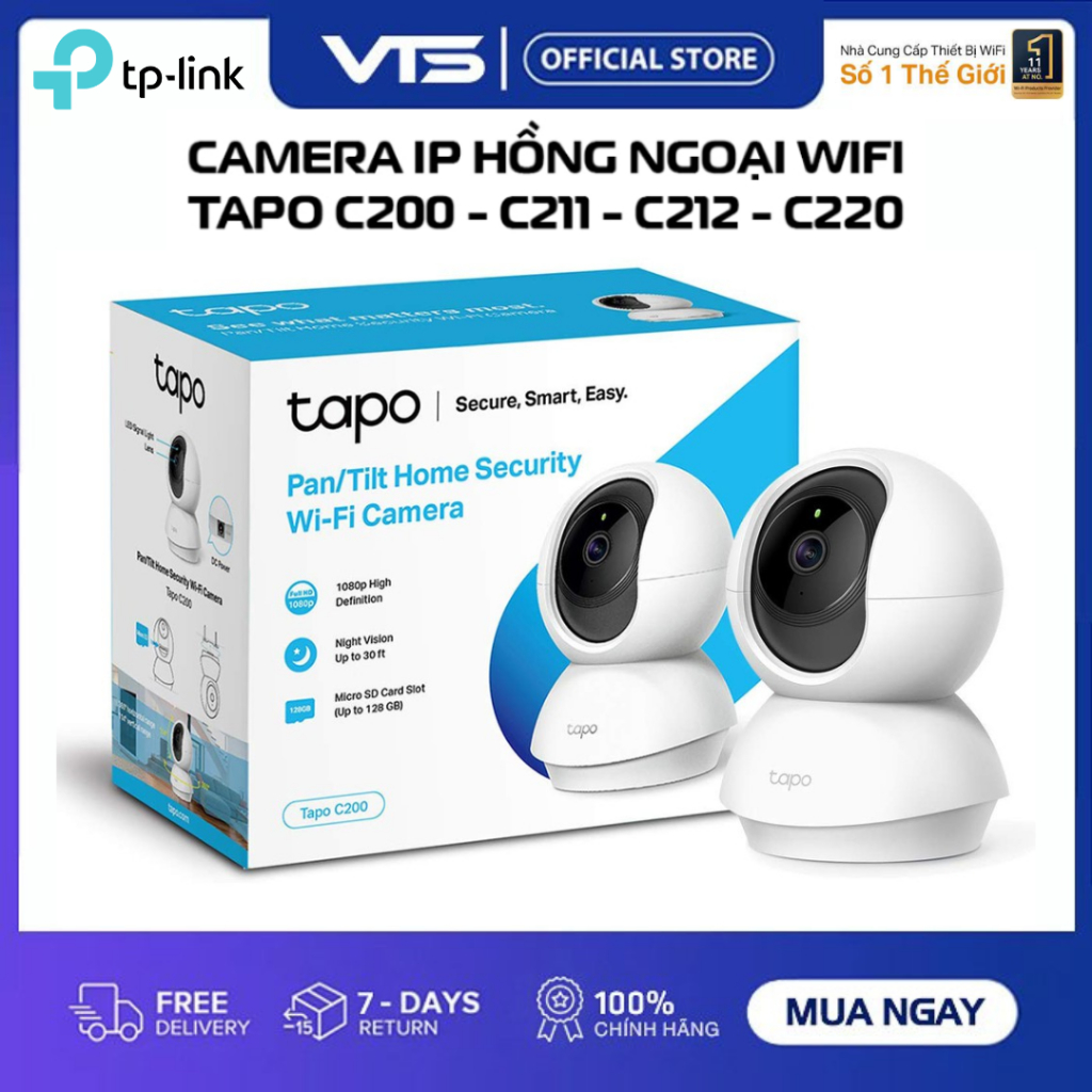 Camera WiFi TP-Link Tapo C200/C222/C230 Xoay 360 Độ, Đàm Thoại 2 Chiều - Chính Hãng TAPO TPLINK 3