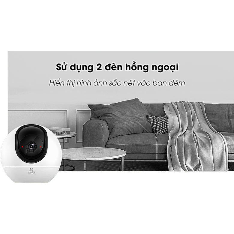 Camera Wifi EZVIZ H6 3K 5MP/C6C 4K 8MP Trong Nhà, Xoay 360 Độ, Đàm Thoại 2 Chiều, Theo Dõi 6