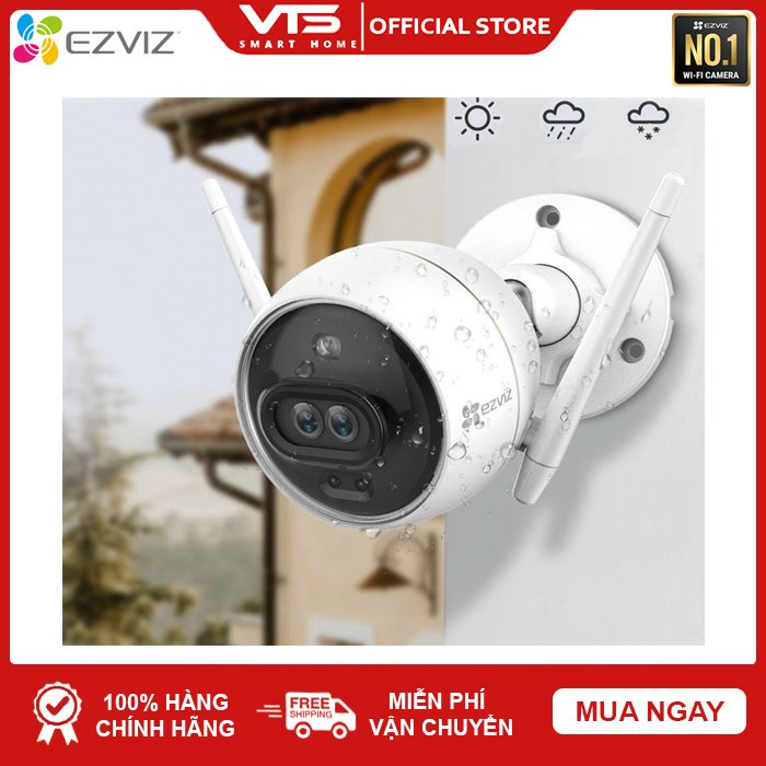[NPP CHÍNH HÃNG] Camera IP Wifi Ngoài Trời Ezviz C3X Bản Mắt Kép Có Màu Ban Đêm Full HD 1080P - Hàng Chính Hãng - VTS 3