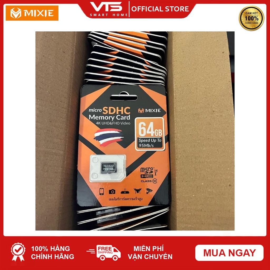 Thẻ nhớ Micro SD Mixie 64Gb 95MB/s U3, Chuyên dụng cho Camera Chính Hãng, Bảo Hành 3 Năm - VTS Store 8