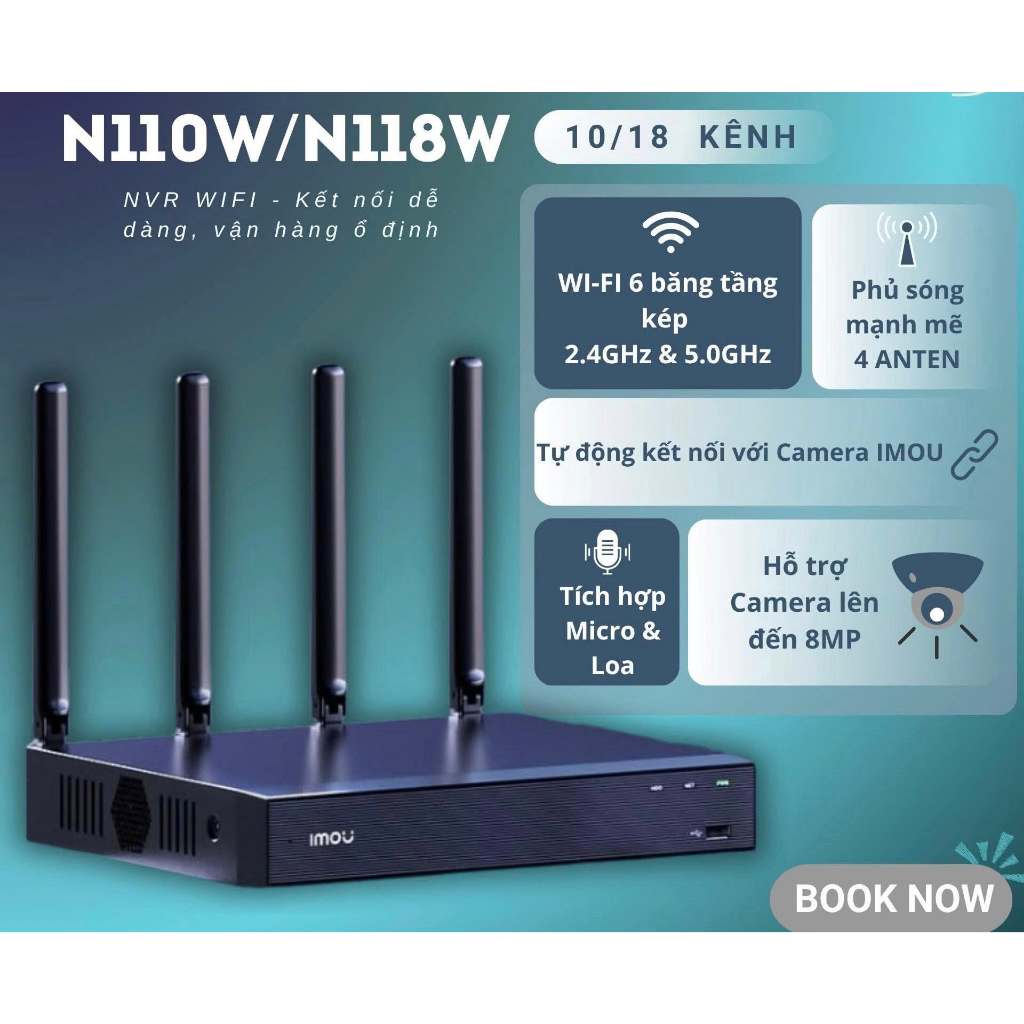 Đầu Ghi Hình NVR IMOU 10/18 Kênh N110W-8A0E/N118W-8A0E - Đàm Thoại 2 Chiều, Hổ Trợ Camera Lên Đến 8MP, Bảo Hành 2 Năm 5
