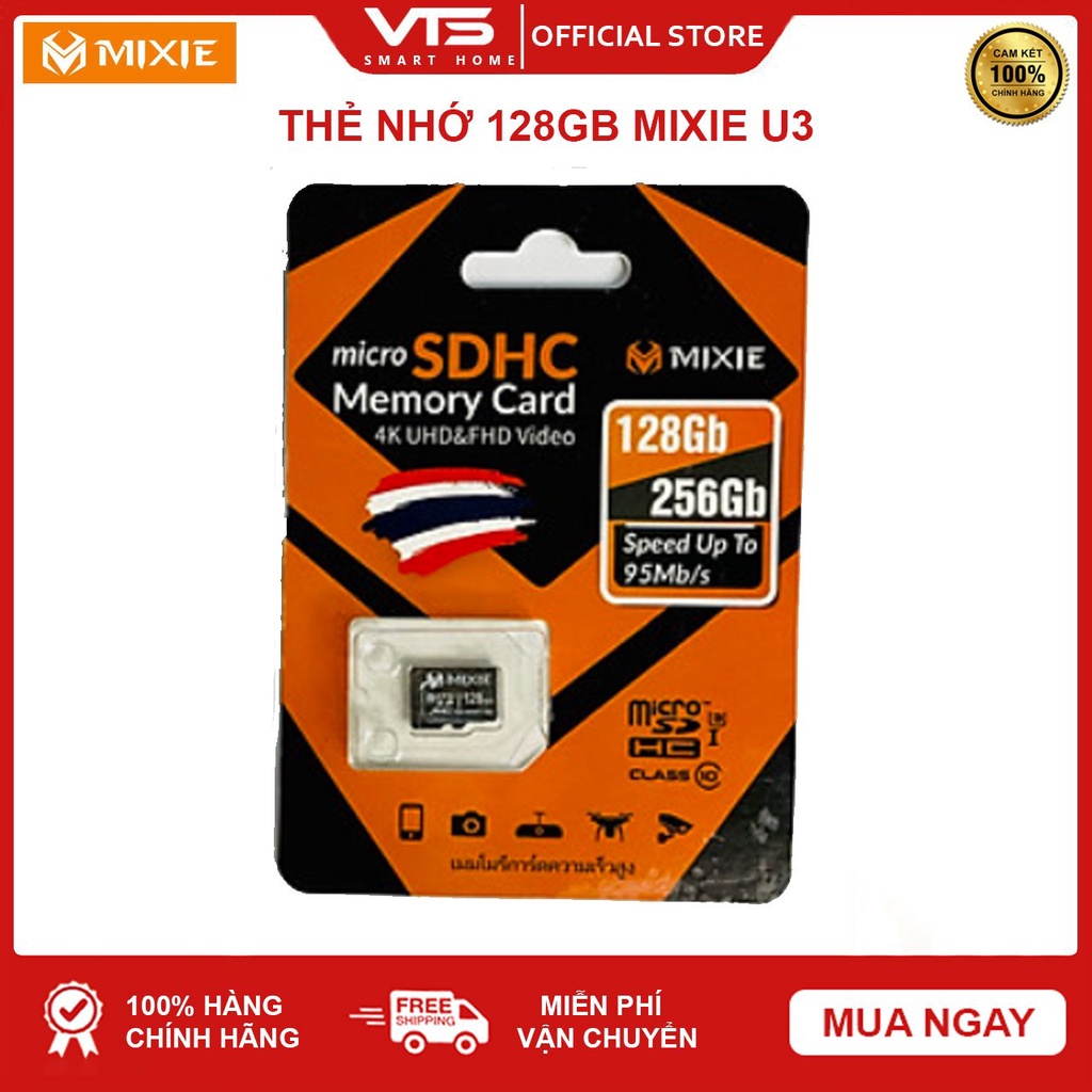 [NPP CHÍNH HÃNG] Thẻ nhớ Micro SD Mixie 128GB 95MB/s U3, Chuyên dụng cho Camera Chính Hãng, Bảo Hành 3 Năm - VTS Store 7
