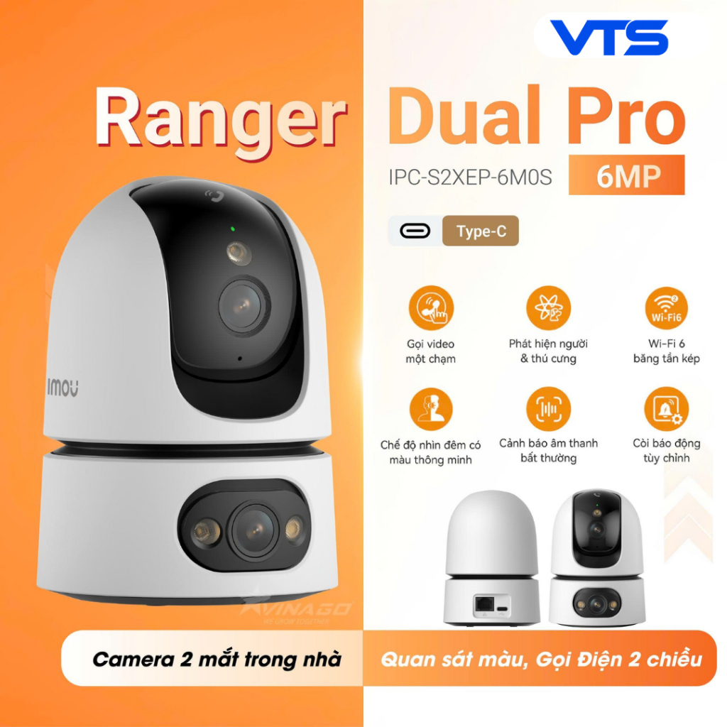 Camera Wifi IMOU 2 Mắt Ranger Dual Pro S2XEP 6MP/10MP, Ranger Dual S2XP 6MP/10MP, Xoay 360 Độ, Đàm Thoại 2 Chiều 4