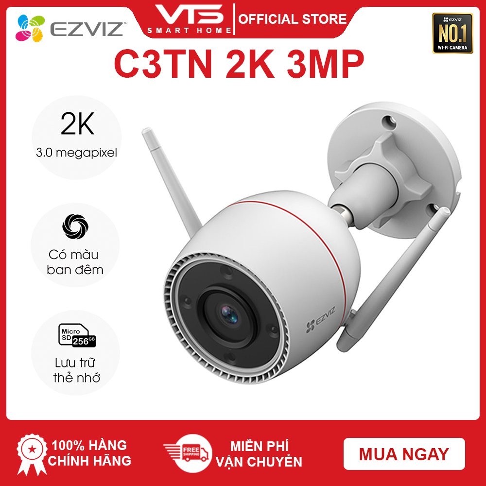 Camera Wifi EZVIZ C3TN 2K 3MP Full Color, Âm Thanh 2 Chiều, (Bảng Nâng Cấp C3N) - VTS Smart 10