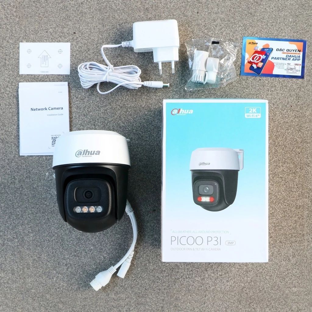Camera Wifi Dahua Picco P3I 3MP/P5I 5MP Ngoài Trời, Xoay 360 Độ, Đàm Thoại 2 Chiều, Có Màu Ban Đêm, Báo Động Còi Đèn 6