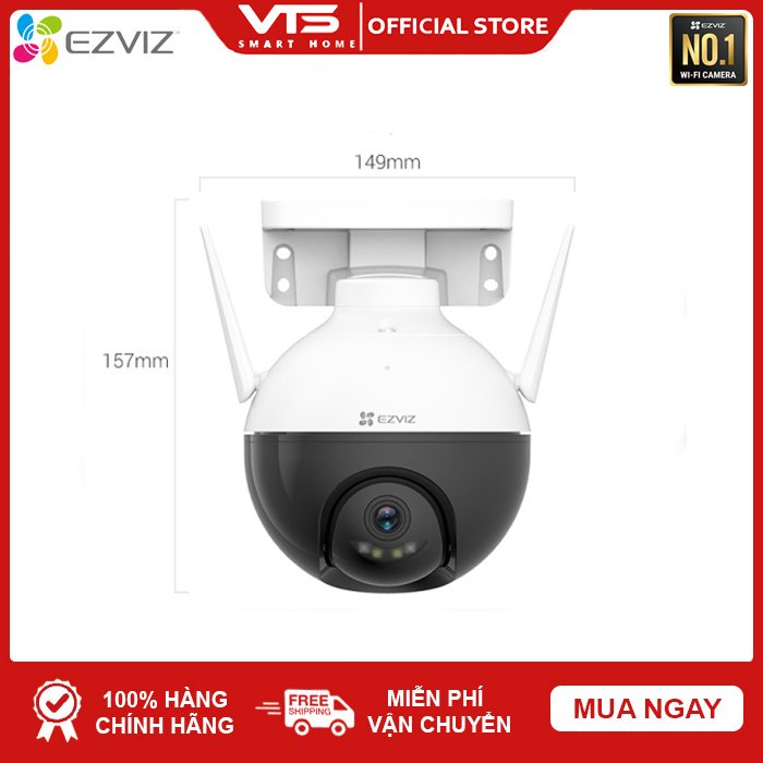 Camera WIFI EZVIZ C8W 4MP Xoay 360 Ngoài Trời EZVIZ, Đàm Thoại 2 Chiều - Màu Ban Đêm Thông Minh, Chính Hãng 24TH 7