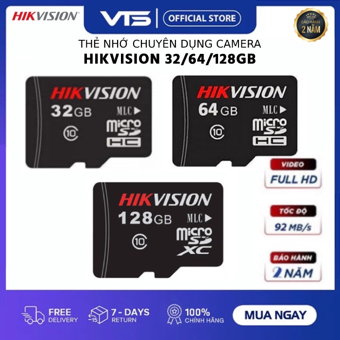 Thẻ Nhớ Micro SD HIKSEMI (HIKVISION) 32/64/128GB 92Mb/s - Thẻ Nhớ Lưu Trữ Chuyên Dụng Cho Camera 2