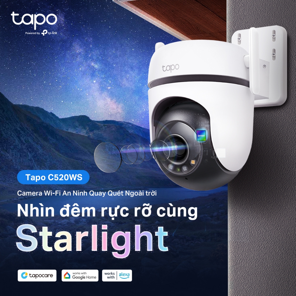 Camera WiFi TP-Link Tapo C510W / C520WS / C530WS Ngoài Trời, Xoay 360 Độ, Chính Hãng 4