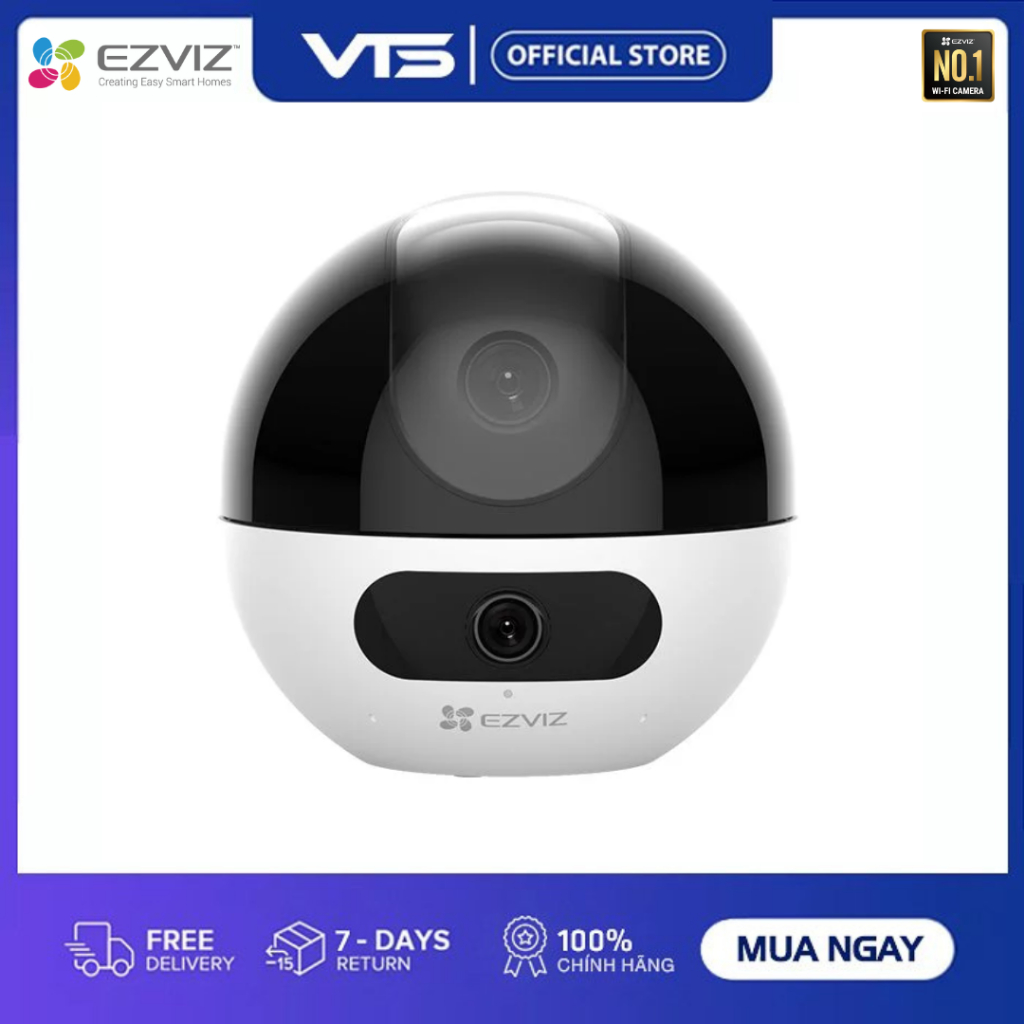 Camera Wifi EZVIZ 2 Mắt C7 Dual 2K+ (4MP + 4MP) Trong Nhà Cao Cấp, Xoay 360 Độ - Đàm Thoại 2 Chiều