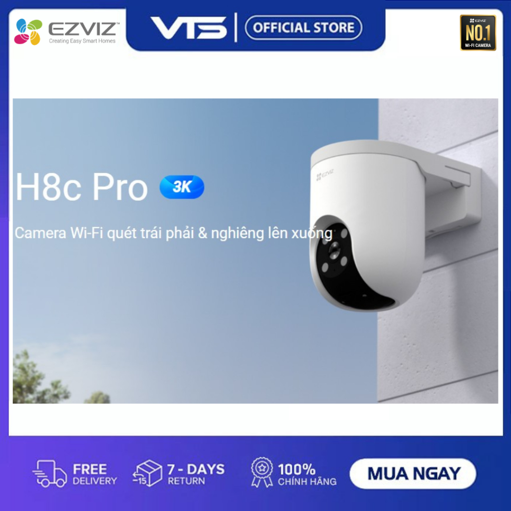 Camera Wifi EZVIZ H8C PRO 3MP/4MP/5MP/8MP - Xoay 360 Độ, Đàm thoại 2 Chiều, Có Màu Ban Đêm 2