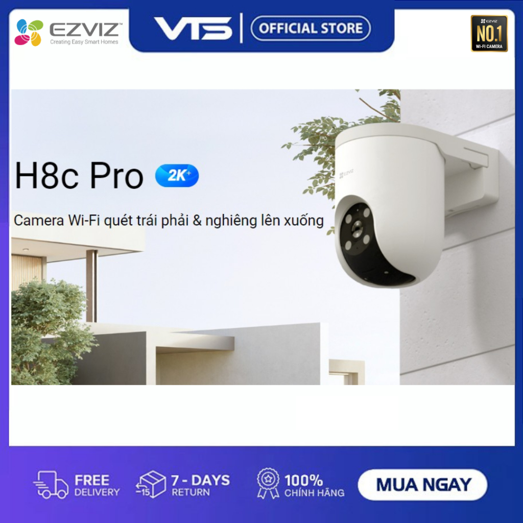 Camera Wifi EZVIZ H8C PRO 3MP/4MP/5MP/8MP - Xoay 360 Độ, Đàm thoại 2 Chiều, Có Màu Ban Đêm 4