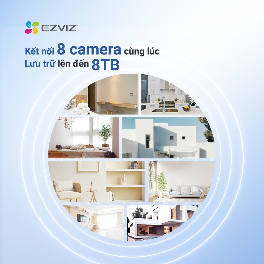 Đầu Ghi Hình EZVIZ X5S 4 Kênh 4W / 8 Kênh 8W, Kết Nối Camera Wifi EZVIZ Tối Đa 5MP, Hổ Trợ Ổ Cứng 8TB, NVR, BH 2 Năm VTS 7